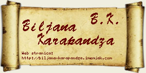 Biljana Karapandža vizit kartica